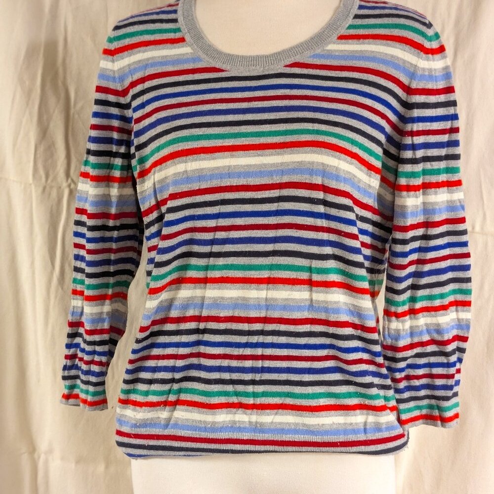 Talbots Colorful Stripe pullover sweater, Size L